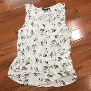 Black and white paint brush marking sleeveless top